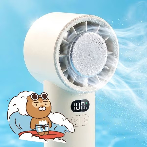 카카오프렌즈 급속냉각 라이트 섬머 100단터보 휴대용 냉각 선풍기 무선 핸디 저소음 손선풍기